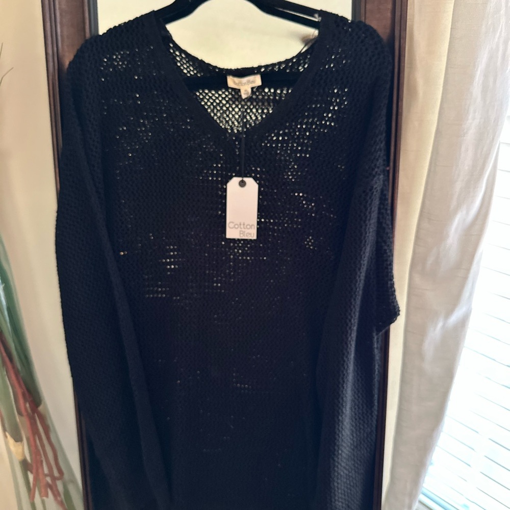 Cotton Reel Black Knit Sweater